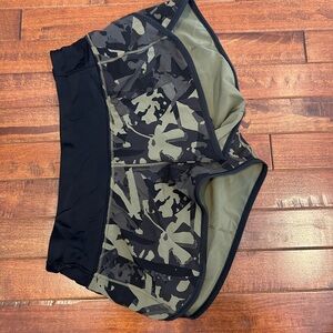 LULULEMON army print athletic shorts